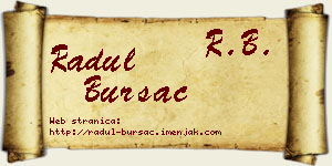 Radul Bursać vizit kartica